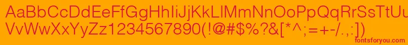 HelveticaLtLight Font – Red Fonts on Orange Background
