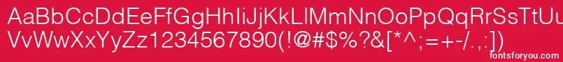 HelveticaLtLight Font – White Fonts on Red Background