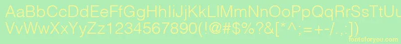 HelveticaLtLight Font – Yellow Fonts on Green Background