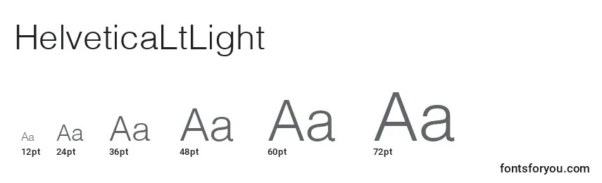 Größen der Schriftart HelveticaLtLight