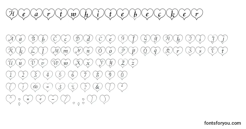 Heartwhitebecker-fontti – aakkoset, numerot, erikoismerkit