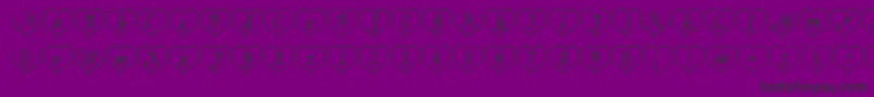 Heartwhitebecker-Schriftart – Schwarze Schriften auf violettem Hintergrund