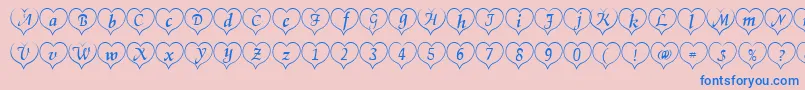 Heartwhitebecker Font – Blue Fonts on Pink Background