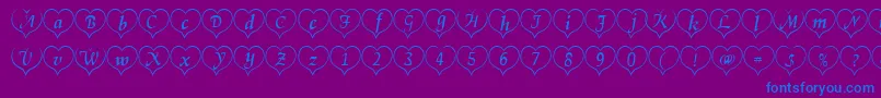 Heartwhitebecker-Schriftart – Blaue Schriften auf violettem Hintergrund