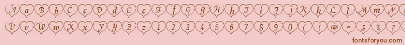 Heartwhitebecker Font – Brown Fonts on Pink Background