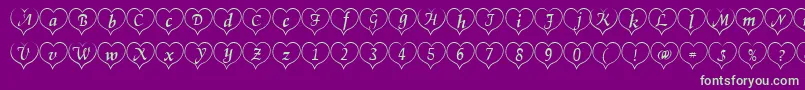 Heartwhitebecker Font – Green Fonts on Purple Background