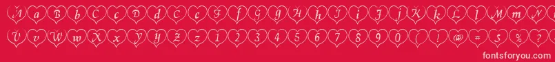 Heartwhitebecker Font – Pink Fonts on Red Background