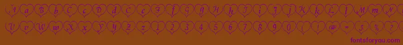 Heartwhitebecker-Schriftart – Violette Schriften auf braunem Hintergrund