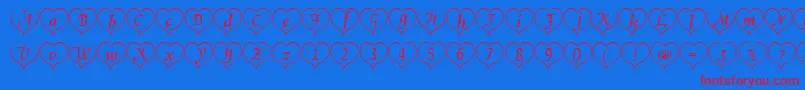 Heartwhitebecker-fontti – punaiset fontit sinisellä taustalla