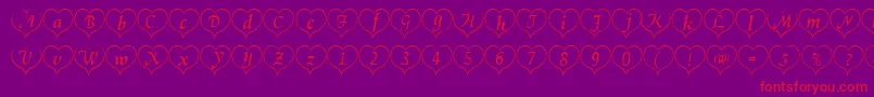 Heartwhitebecker Font – Red Fonts on Purple Background