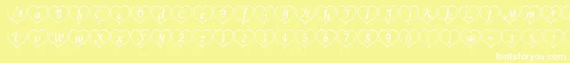 Heartwhitebecker Font – White Fonts on Yellow Background