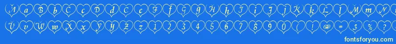 Heartwhitebecker Font – Yellow Fonts on Blue Background