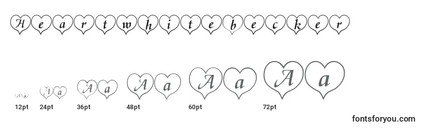 Größen der Schriftart Heartwhitebecker