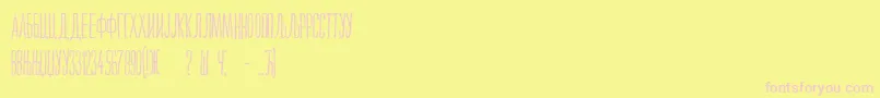 Maksimilijan-Schriftart – Rosa Schriften auf gelbem Hintergrund
