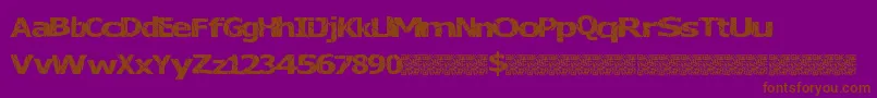 Czcionka Badluck – brązowe czcionki na fioletowym tle