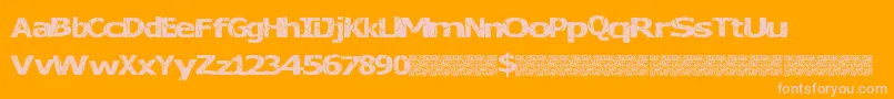 Badluck Font – Pink Fonts on Orange Background