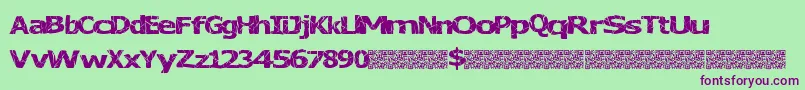 Badluck Font – Purple Fonts on Green Background