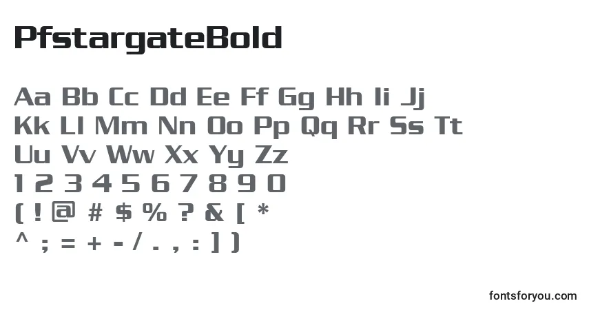Schriftart PfstargateBold – Alphabet, Zahlen, spezielle Symbole
