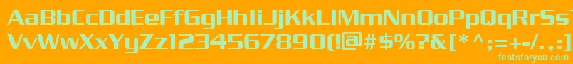 PfstargateBold Font – Green Fonts on Orange Background