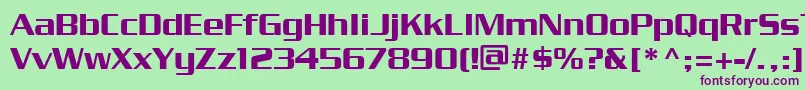 PfstargateBold Font – Purple Fonts on Green Background