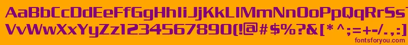 PfstargateBold-Schriftart – Violette Schriften auf orangefarbenem Hintergrund