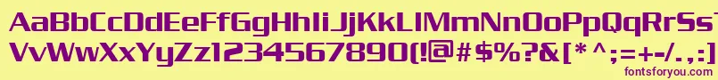 PfstargateBold Font – Purple Fonts on Yellow Background