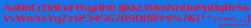 PfstargateBold-fontti – punaiset fontit sinisellä taustalla