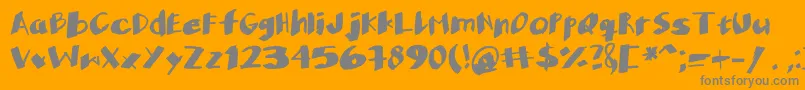 Fonte NotpostermanRegular – fontes cinzas em um fundo laranja