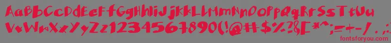 NotpostermanRegular-Schriftart – Rote Schriften auf grauem Hintergrund