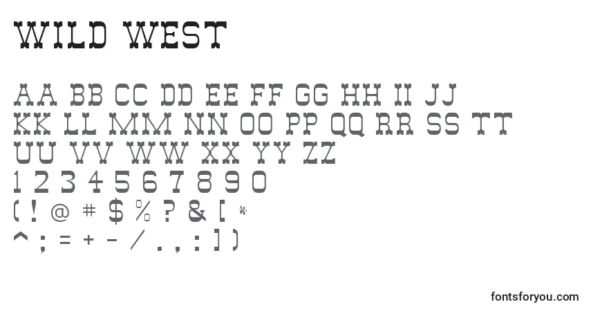 Fuente Wild West - alfabeto, números, caracteres especiales