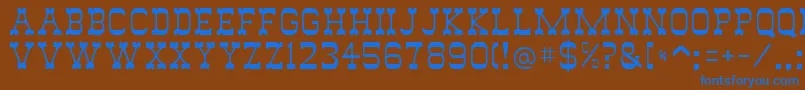 フォントWild West – 茶色の背景に青い文字