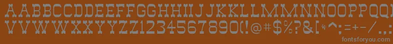 Wild West-fontti – harmaat kirjasimet ruskealla taustalla