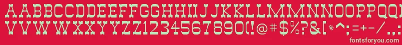 Wild West Font – Green Fonts on Red Background