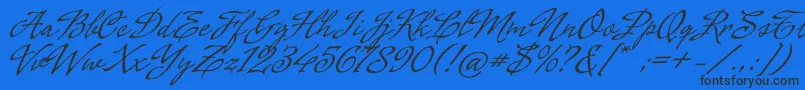 Шрифт CenizasAlt – чёрные шрифты на синем фоне