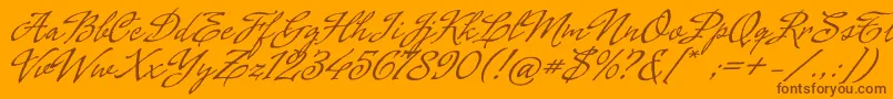 CenizasAlt-Schriftart – Braune Schriften auf orangefarbenem Hintergrund