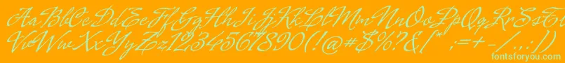 CenizasAlt Font – Green Fonts on Orange Background