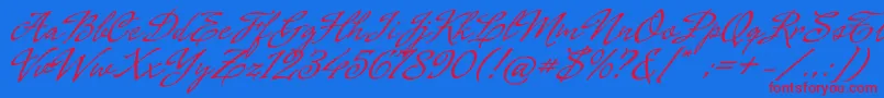 CenizasAlt Font – Red Fonts on Blue Background