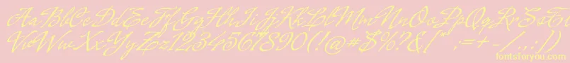 CenizasAlt-Schriftart – Gelbe Schriften auf rosa Hintergrund