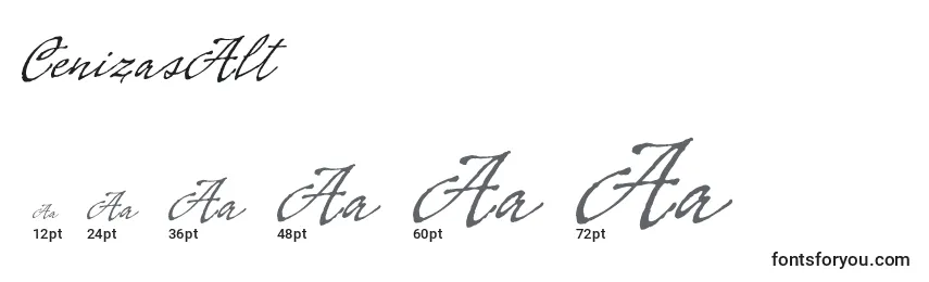 CenizasAlt Font Sizes