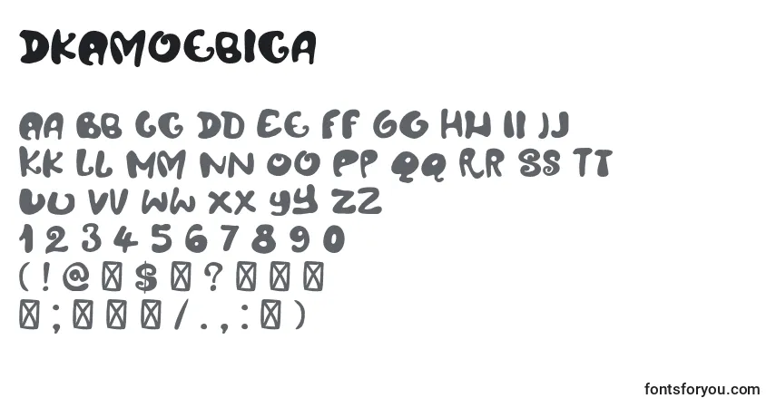 Schriftart DkAmoebica – Alphabet, Zahlen, spezielle Symbole