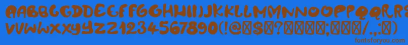 Шрифт DkAmoebica – коричневые шрифты на синем фоне