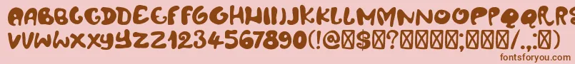 DkAmoebica Font – Brown Fonts on Pink Background