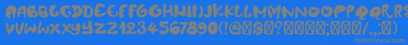 DkAmoebica Font – Gray Fonts on Blue Background