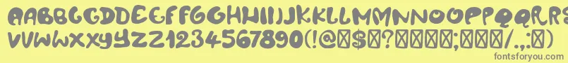 DkAmoebica Font – Gray Fonts on Yellow Background