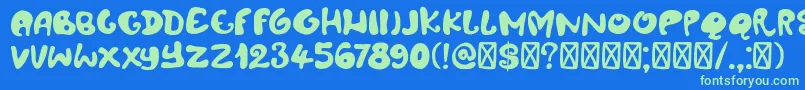 DkAmoebica Font – Green Fonts on Blue Background