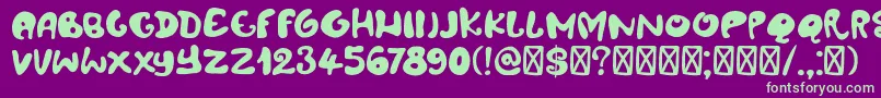 DkAmoebica Font – Green Fonts on Purple Background
