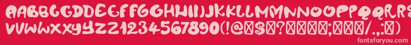 フォントDkAmoebica – 赤い背景にピンクのフォント