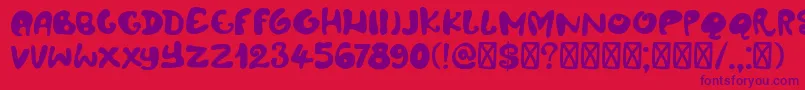 DkAmoebica Font – Purple Fonts on Red Background