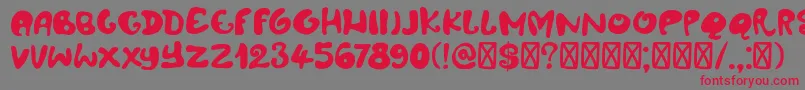 DkAmoebica-Schriftart – Rote Schriften auf grauem Hintergrund