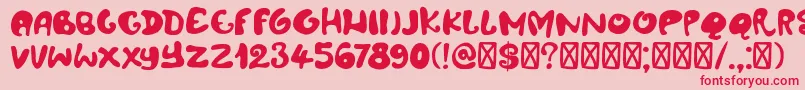 DkAmoebica Font – Red Fonts on Pink Background